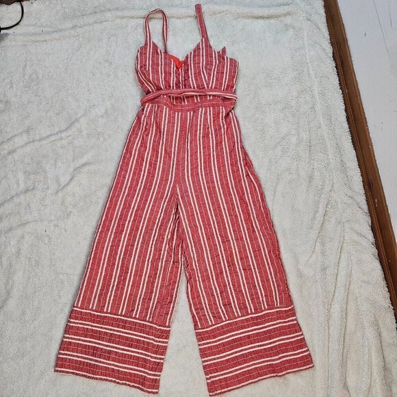 Anthropologie Pants - Anthropologie Ett:wa Red White Stripe Wide Leg Sleeveless Tied Jumper Women L